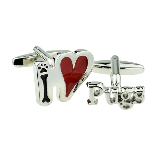 I Love Pugs Dog Cufflinks | Ashton and Finch