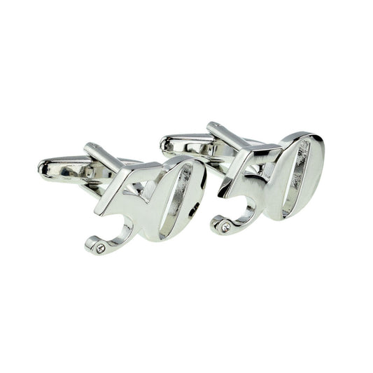 Rhodium Plated Age 50 or 50th Anniversary Cufflinks | Ashton and Finch