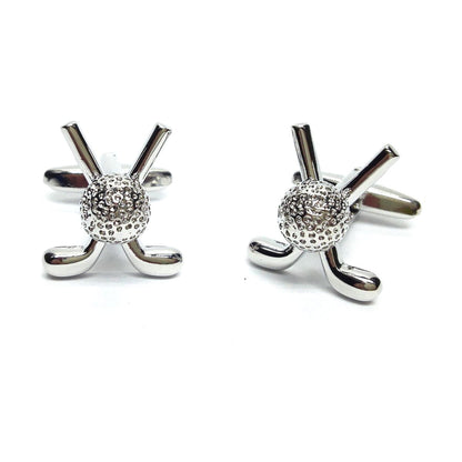 Silver Crossed Golf Clubs & Ball Golfers Cufflinks  | Ashton and Finch