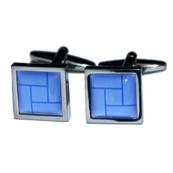 Square Blue Pattern Cufflinks | Ashton and Finch