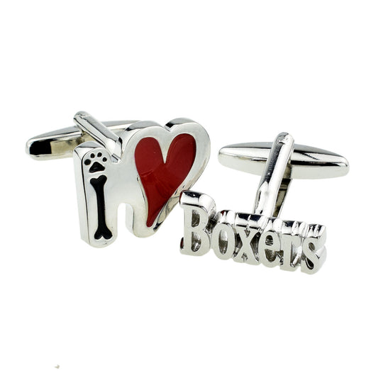 I Love Boxers Dog Cufflinks | Ashton and Finch