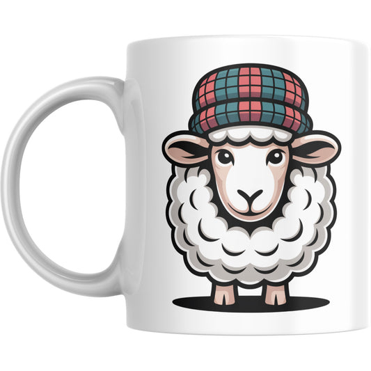Scottish Sheep Mug – Tartan Hat Coffee Cup