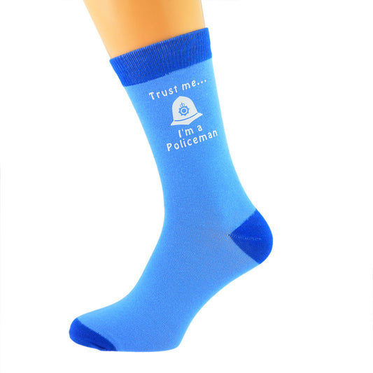 Two Tone Blue Unisex Socks Trust Me I’m A Policeman| Ashton and Finch