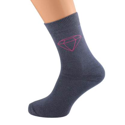 Dark Grey Diamond Outline Design Socks| Ashton and Finch