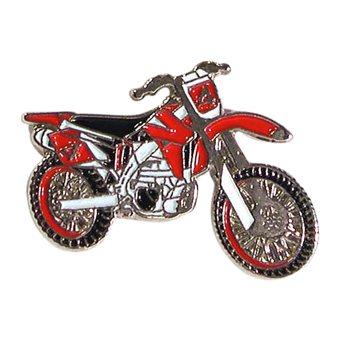 Red Off Road Trials Motocross Motorbike Metal Enamel Lapel Pin Badge