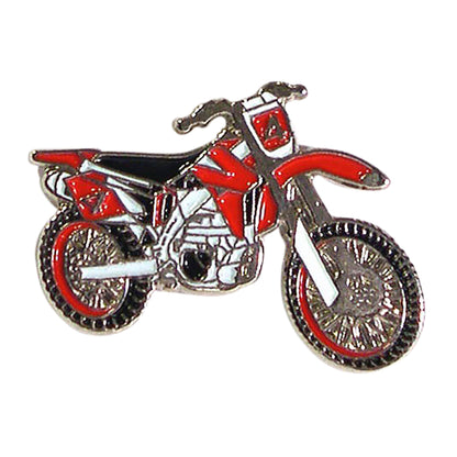 Red Off Road Trials Motocross Motorbike Metal Enamel Lapel Pin Badge