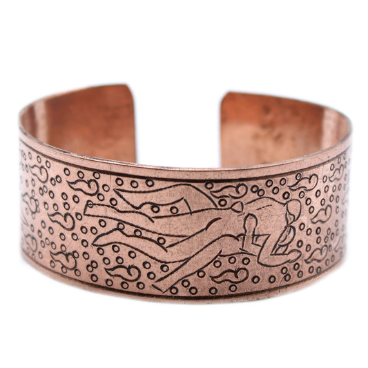 Tibetan Copper Bracelet – Kamasutra Symbol Engraved Jewelry
