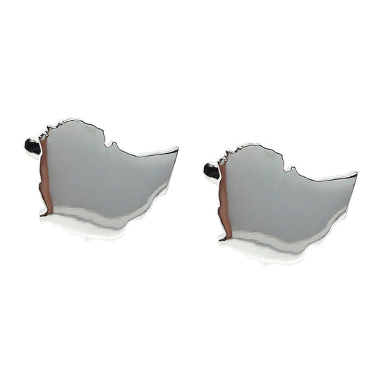 Outline Map of Ethiopia Rhodium Plated Cufflinks | Ashton and Finch