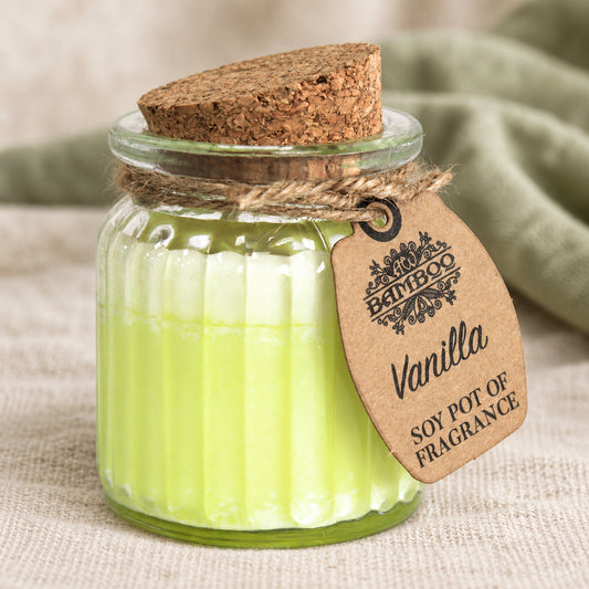 Vanilla Soy Scented Candle in a muted gift setting