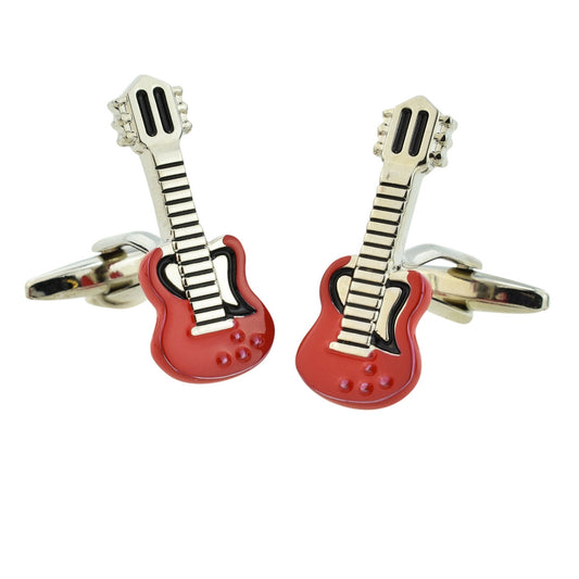 Red Guitar Music Instrument Cufflinks | Ashton and Finch