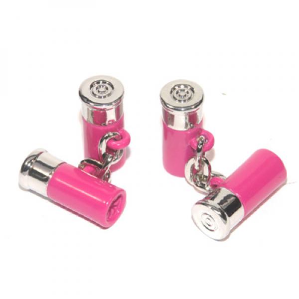 SILVER & PINK SHOTGUN CARTRIDGE CUFFLINKS | Ashton and Finch