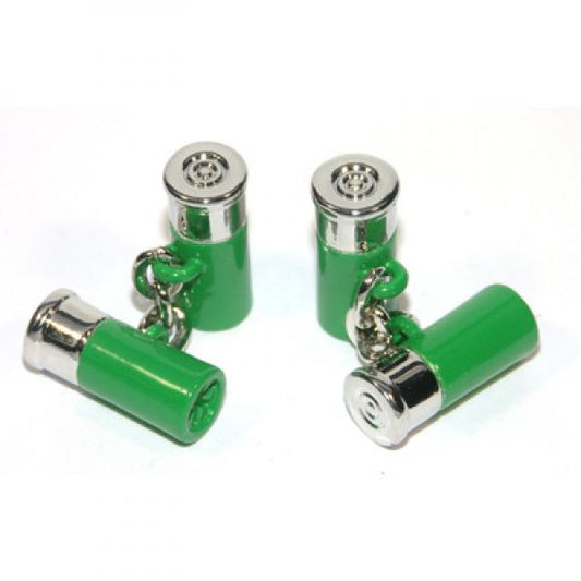 SILVER & GREEN SHOTGUN CARTRIDGE CUFFLINKS | Ashton and Finch