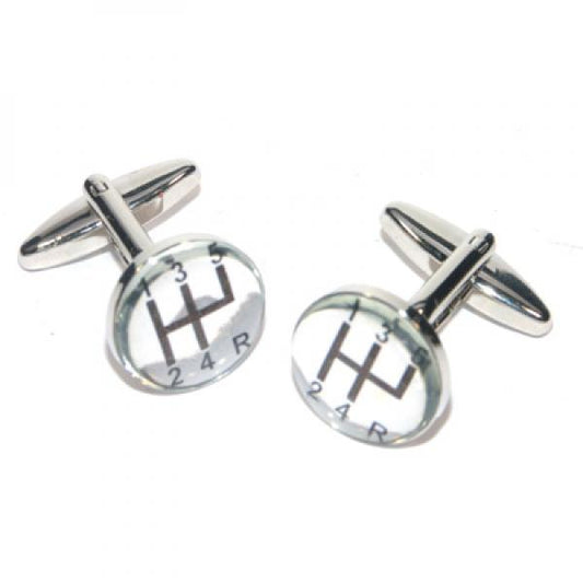 Silver Coloured Gear Stick Cufflinks | Ashton and Finch