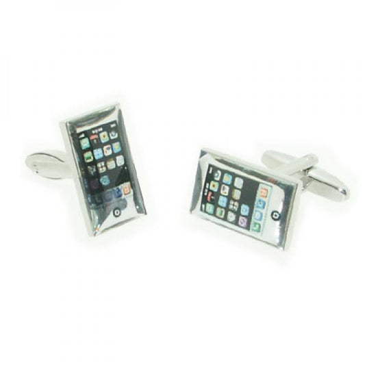 Silver Smart Mobile Phone Cufflinks | Ashton and Finch
