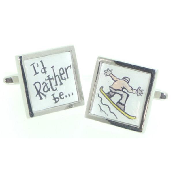 I'd Rather be Snowboarding Cufflinks | Ashton and Finch