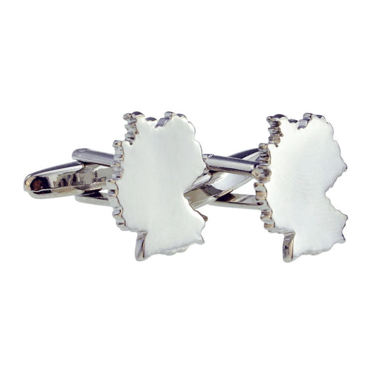 Outline Map of Germany Rhodium Plated Cufflinks | Ashton and Finch