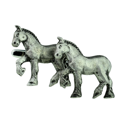 Shire Horse Equestrian  Animal English Pewter Cufflinks | Ashton and Finch