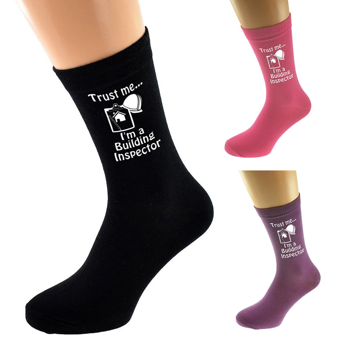 Trust Me I’m A Building Inspector Socks Mens Or Ladies Available In Various Colours| Ashton and Finch