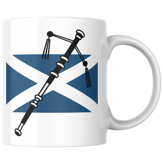 Scottish Flag and Bagpipes Mug – Scotland Coffee Cup | Ashton and Finch