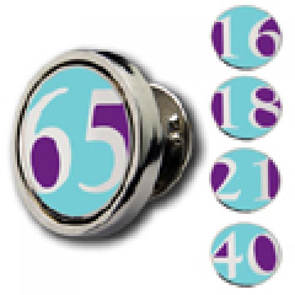 Number Themed Lapel Pin, Birthday Ages