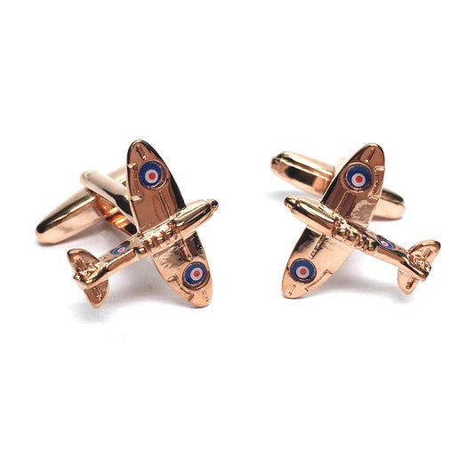 Rose Gold Coloured Spitfire Cufflinks | Ashton and Finch