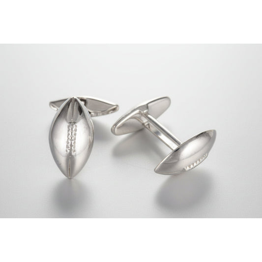 Sterling Silver Rugby Ball Cufflinks - Ashton and Finch