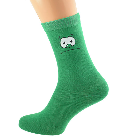Green Funny Face Novelty Socks| Ashton and Finch