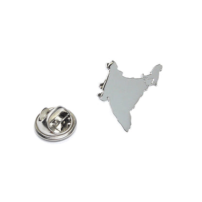 Outline Map of India Rhodium Plated Lapel Tie Pin