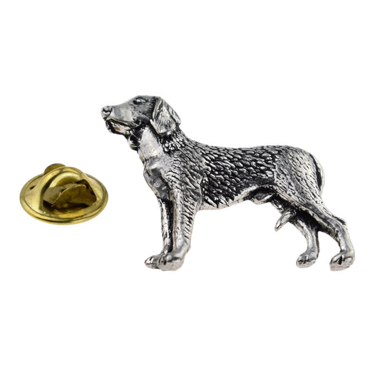 German Wire Haired Pointer English Pewter Lapel Pin Badge