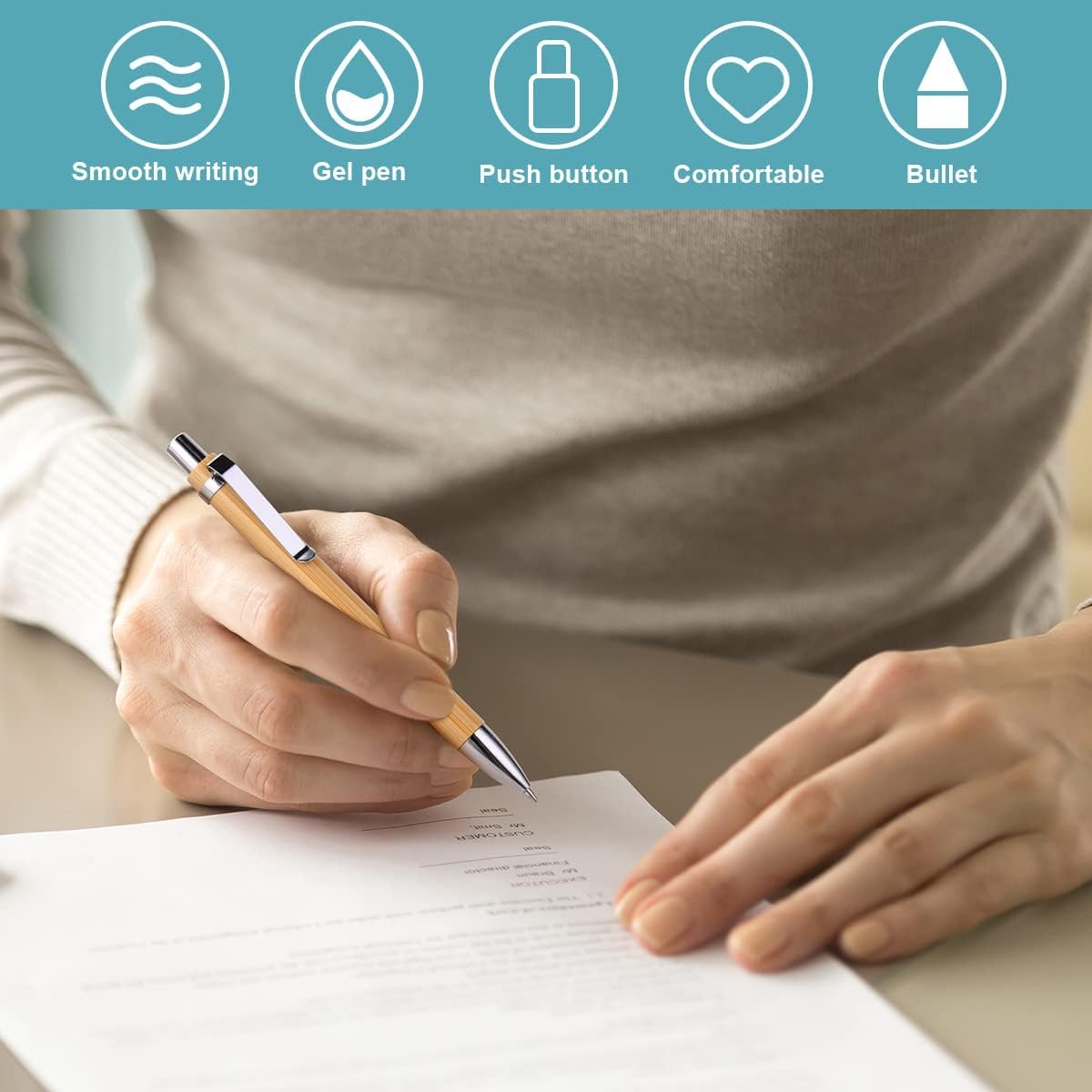 Golf Pen – Engraved Ballpoint Writing Instrument | Smooth Ink Bamboo Gift