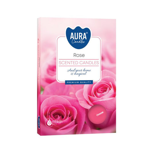 Rose Scented Tealight Candles Pack of 6