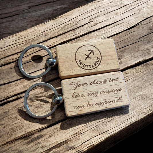 Personalised Wooden Scorpio Zodiac Keyring Gift  | Ashton and Finch