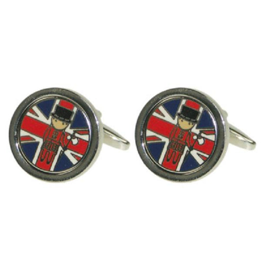 Union Jack with london Beefeater Logo Coin Cufflinks | Ashton and Finch