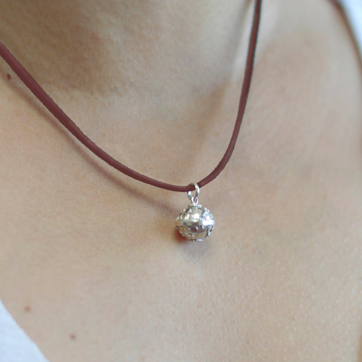 Silver Angel Bell with 12mm Faith Charm Pendant