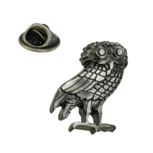 Wise Greek Owl of Athena Lapel Pin Badge