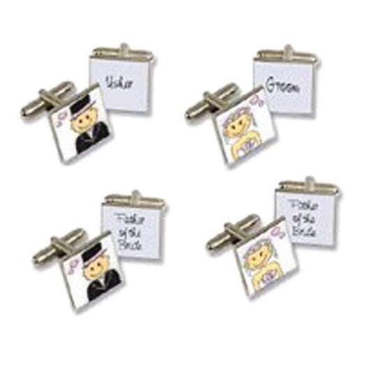 Smile Pink Design Square Wedding Cufflinks | Ashton and Finch