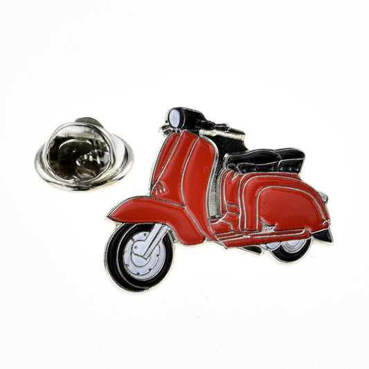 Scooter retro in red Metal Enamel Lapel Pin Badge