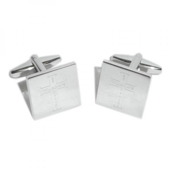 Christian Cross Cufflinks - I will be with You Always Inscription | Ashton and Finch