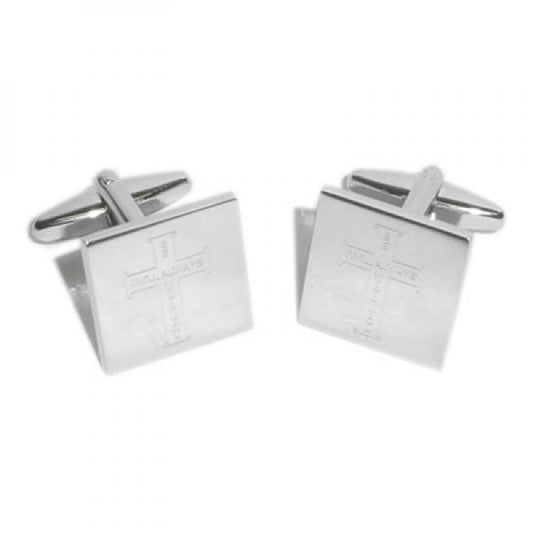 Christian Cross Cufflinks - I will be with You Always Inscription | Ashton and Finch