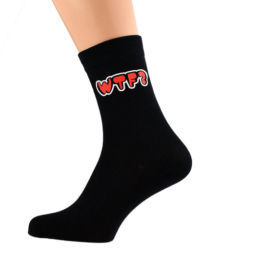 WTF Design Mens Black Socks| Ashton and Finch