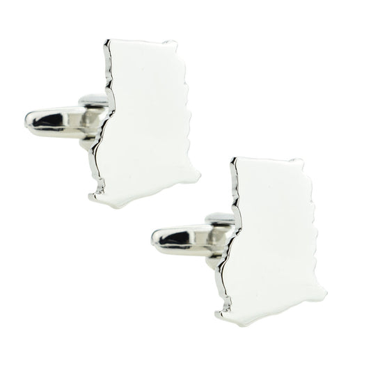 Outline Map of Ghana Rhodium Plated Cufflinks | Ashton and Finch