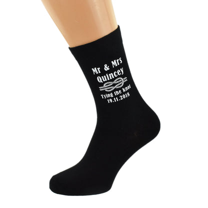 Personalised Tying The Knot Mens Black Socks| Ashton and Finch