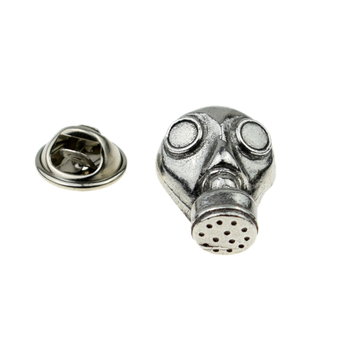 Gas Mask Steam Punk English Pewter Lapel Pin Badge
