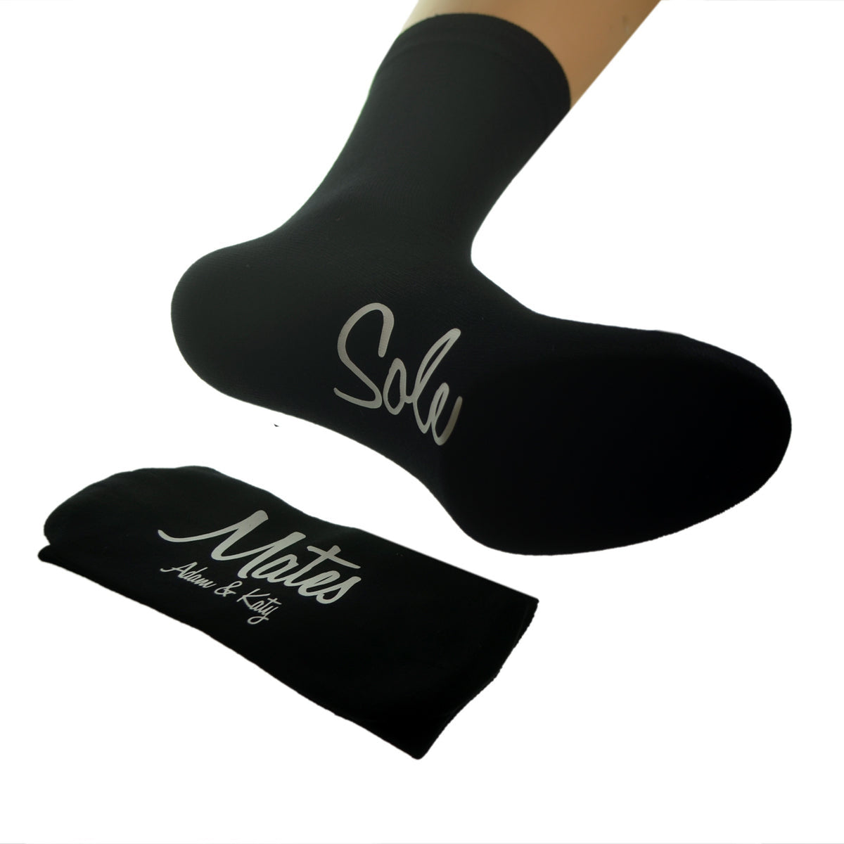 Personalised Sole Mates Mens Black Socks| Ashton and Finch