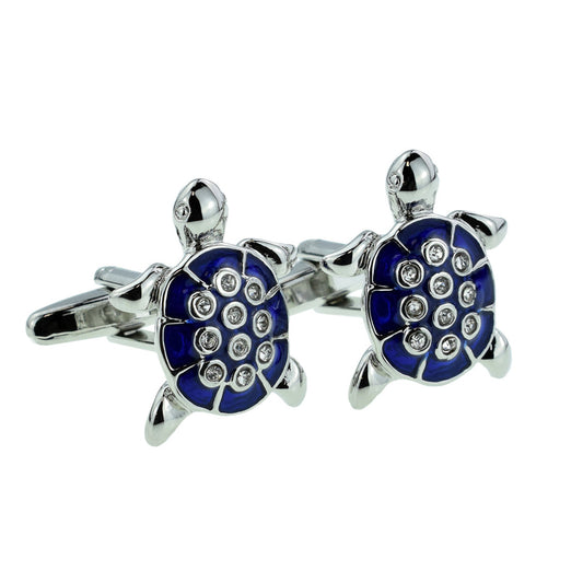 Blue Crystal Turtle Cufflinks | Ashton and Finch