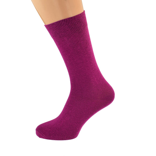 Maroon Cranberry Coloured Unisex Cotton Rich Socks| Ashton and Finch
