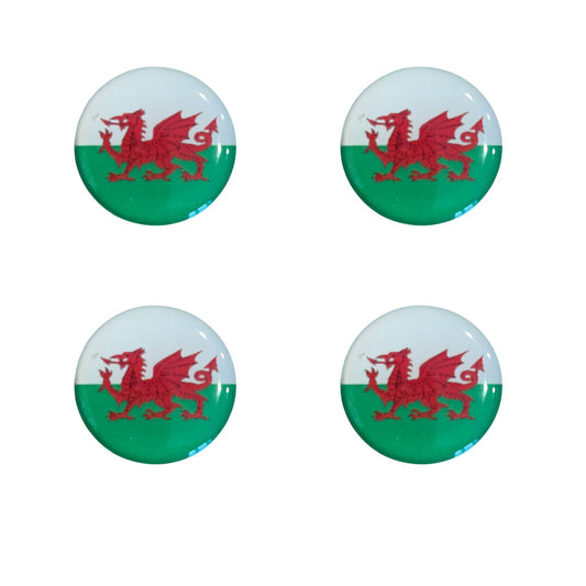 Welsh Flag Golf Ball Markers – Pack of 4 – Red Dragon Golf Accessories for Men