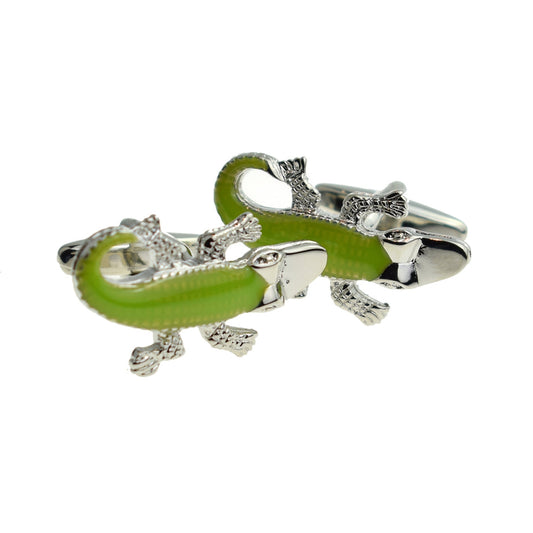 Green Crocodile Aligator Cufflinks | Ashton and Finch