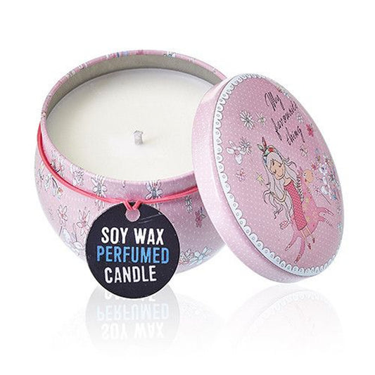 Friendly Message Art Tin Candle – Parma Violet Scent