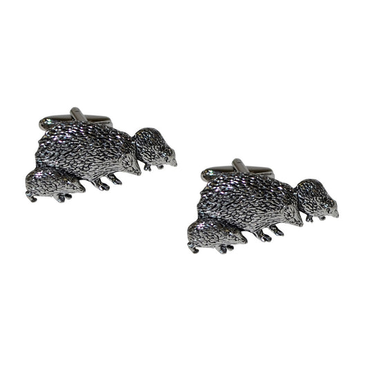 English Made Pewter Hedgehogs Cufflinks | Ashton and Finch